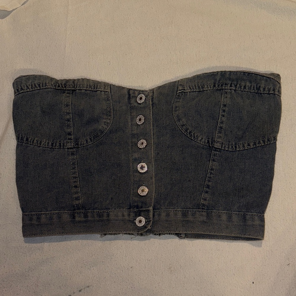 Denim Strapless Top